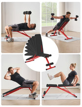 Load image into Gallery viewer, SPORTSOUL 880LB Weight Bench for Home Gym, 8-Position Backrest Adjustable Workout Bench for Strength Training – Incline Decline Flat, Foldable &amp; Compact for Small Space Apartment Room Garage
