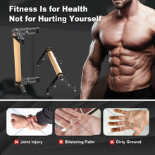 Load image into Gallery viewer, Mochantum Parallettes Bars - Wooden Push Up Bars with Non-Slip Heavy-Duty Stainless Steel Base, 660LB Capacity, Portable Calisthenics Equipment for Calisthenics, Handstand ,Strength Training &amp; Home Gym Workouts, Black, 12.7 inch
