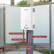 Load image into Gallery viewer, CAMPLUX Tankless Water Heater, 5.28 GPM OutdoorPropane Camping Gas Water Heater, 20L, BW528,White
