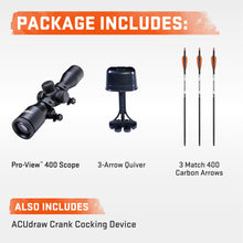 Load image into Gallery viewer, Wicked Ridge by TenPoint Commander 400, Peak XT - 400 FPS - Includes Pro-View 400 Lighted Scope, ACUdraw Crank Cocking Device &amp; Three Match 400 Carbon Arrows
