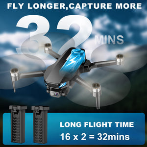 GPS Drone with Camera for Adults, 2K HD FPV Drones with Auto Return, Follow Me, Circle Fly, Waypoint Fly, Stable Hover
