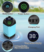 Load image into Gallery viewer, WADEO Portable Shower Camping Shower Outdoor Camp Shower Pump, Electric Rechargeable Portable Camping Shower, Powered by Rechargeable Battery for Camping, Hiking, Traveling
