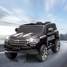 Load image into Gallery viewer, Electric Kids Ride on Police Car SUV, 2 Seater Truck 12V Licensed Toyota Land Cruiser with Remote Control, Black
