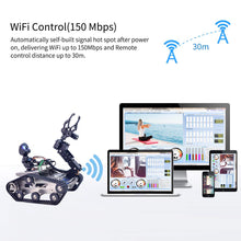 Load image into Gallery viewer, Robot Kit FPV Robot Car Kit with Robotic Arm HD Camera for Mega 2560, Utility Intelligent Tank Chassis Robotics Vehicle
