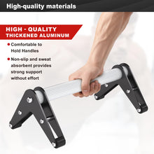 Load image into Gallery viewer, Mochantum Push Up Bar - Heavy-Duty Stainless Steel Pushup Stands with Non-Slip Base, 660LB Capacity, Portable Home Gym Equipment for Strength Training &amp; Floor Workouts、Black、Aluminum grip、12.7inch

