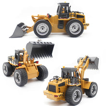 Load image into Gallery viewer, 9 Channel RC Front Loader, 4WD Alloy Shovel Loader Tractor, 2.4Ghz RC Bulldozer Construction Vehicle Radio Control Tractor
