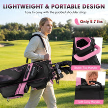 Load image into Gallery viewer, Tangkula Golf Cart Bag, 14-Way Full Length Dividers, Pink
