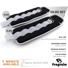 Load image into Gallery viewer, Ankle Weights for Women, Men and Kids - 5 LBS x 2 Strength Training Wrist/Leg/Arm Weight - (Grey)
