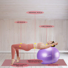 Load image into Gallery viewer, NEUMEE Yoga Ball Chair with 65cm Exercise Ball &amp; 2 Resistance Bands(Purple)
