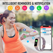 Load image into Gallery viewer, Fitness Tracker, Step Counter with 24/7 Heart Rate Blood Oxygen Blood Pressure Sleep Monitor, 1.10" AMOLED Touch Screen Smart Watches for Women Men (Orchid Purple))
