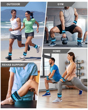 Load image into Gallery viewer, Adjustable Ankle Weights 1-10 LBS Pair with Removable Weight for Jogging, Gymnastics, Aerobics- Sky Blue
