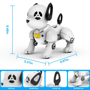 Remote Control Robot Dog Toy, RC Dog Programmable Smart Interactive Robotic Pets, RC Stunt Robot Toys Dog Imitates, White