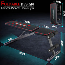 Load image into Gallery viewer, OPPSDECOR Weight Bench for Home Gym, 660LBS Fast Foldable Workout Bench Press for Home Gym Full Body Strength Training, 8 Adjustable Backrests Incline/Flat/Decline Sit up Bench
