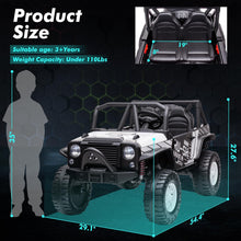Load image into Gallery viewer, Kids Ride On Car - Electric Car for Kids Ages 3+, 110lbs Weight Capacity, 2 Seats with LED Headlights, White
