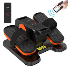 Load image into Gallery viewer, ESL Under Desk Elliptical - Portable Leg Exerciser with Pedal Strap for Seniors, Compact Seated Elliptical with Remote Control, LCD Display Electric Elliptical (New Orange Style with 2 Pedal Straps)
