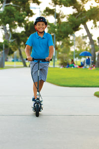 Electric Scooter for Kids Age 8 and Up, LED Light-Up Deck, 8" Air-filled Front Tire, Up to 40 min Continuous Ride Time