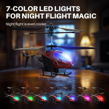 Load image into Gallery viewer, RC Helicopter, Remote Control Helicopter with 40 Mins Flight Time(2 Batteries), Auto Obstacle Avoidance, 7 LED Lights
