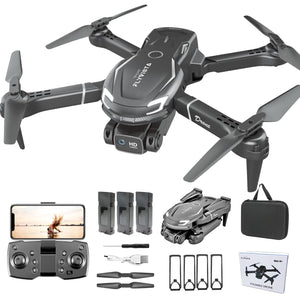 Cool Mini Drone with Camera for Kids Adults Beginners, 1080P FPV Camera Remote Control Drone for Kids with 3 Batteries, One-Click Take Off/Landing