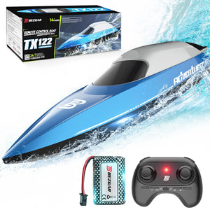 Remote Control Boat- 2.4GHz RC Boat with Rechargeable Battery, Fast Speed 20+ MPH with Double-Hatch Design for Lakes & Pools, Summer Toys