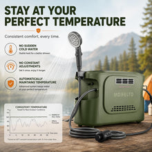Load image into Gallery viewer, Propane Water Heater with Pump, 20,500 BTU Instant Hot Shower 3L/min, 150Min 5200mAh Battery, High-Altitude Adapter, 40L Water Bag, 12V/Type-C PD Charging, Portable for Camping, Off-Grid &amp; RV
