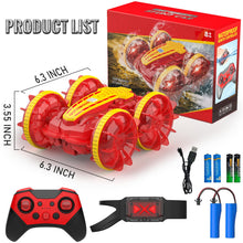Load image into Gallery viewer, Amphibious RC Car with Lights for Kids 6-12 Year Old Gesture Sensor RC Stunt Cars Boat 4WD 2.4GHz Waterproof Hand Controlled
