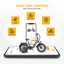 Load image into Gallery viewer, Electric Bike for Adults, Foldable 1400W Peak Motor Ebike, 20&quot; x 4.0&quot; Fat Tire Step-Thru Electric Bicycle
