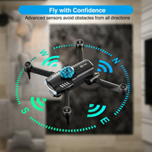 Load image into Gallery viewer, F19 Drone With 1080p HD FPV Camera, 20 Min Flight 360° Flips Brushless Motor RC Quadcopter With Altitude Hold, Obstacle Avoidance, 2 Batteries
