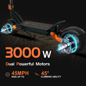 Electric Scooter, 3000W Dual Motors Up to 45 MPH Fast Speed and 56 Miles 60V28AH Battery, Dual Disk Brake & Dual Suspension