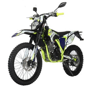 250cc Dirt Bike with All Lights and 5-Speed Manual Transmission, Electric/Kick Start! Big 21"/18" Wheels! Zongshen Brand Engine! (Green)