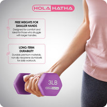Load image into Gallery viewer, HolaHatha Neoprene Dumbbell Weights Set w/ Rack, Home Gym Equipment, 146 Lbs, Multicolor - Portable Weighted Exercise Dumbbells for Fitness, Training, and Lifting Workouts
