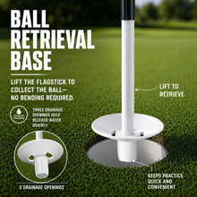 Load image into Gallery viewer, GEAVOUED 3FT Golf Flagstick for Backyard Practice Putting Green, Detachable Flag Pole with Ball Retrieval Base, Ideal for Golf Cup, Driving Range &amp; Country Club (3FT-WHITE-1PACK)
