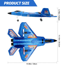 Load image into Gallery viewer, Remote Control Plane F-22 Raptor, 2.4Ghz Rc Airplane with Smart Gyro/LED Lights/3 Rechargeable Batteries (Blue)
