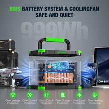 Load image into Gallery viewer, Portable Power Station 1000W 999Wh Solar Generator for Outdoor Camping

