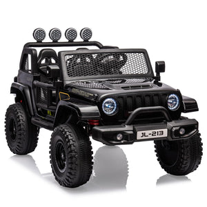 24V 2-Seater Kids Ride On Car Electric Vehicle for Toddlers Switchable 2WD/4WD Battery Powered Truck with Remote Control, Black