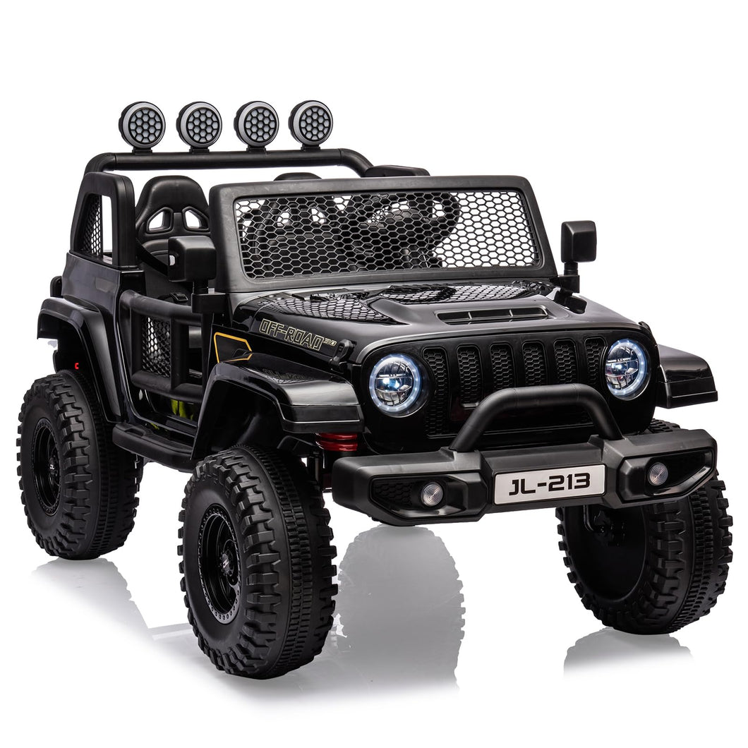 24V 2-Seater Kids Ride On Car Electric Vehicle for Toddlers Switchable 2WD/4WD Battery Powered Truck with Remote Control, Black