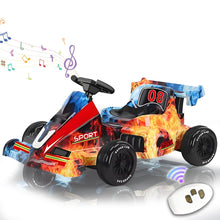 Load image into Gallery viewer, 12V Electric Go Kart, 5 MPH Race Drift Kart with 2×380W Motors, Electric Pedal Ride On Toy with Slow Start, Remote Control
