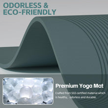 Load image into Gallery viewer, PAIDU Large Yoga Mat, 72" x 36" x 2/5"（10MM） Thick Non-Slip Exercise Mat, SGS-Certified POE Material, Ideal for Home Gym, Yoga, Pilates, Fitness Workouts &amp; Floor Mat （Deepgreen - Double C）
