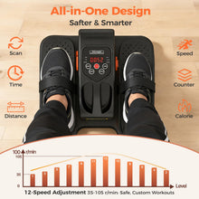 Load image into Gallery viewer, ESL Under Desk Elliptical - Portable Leg Exerciser with Pedal Strap for Seniors, Compact Seated Elliptical with Remote Control, LCD Display Electric Elliptical
