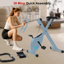 Load image into Gallery viewer, BARWING Folding Exercise Bike Stationary Bikes for Home，3 in 1Exercise Bikes X3-(Grey)
