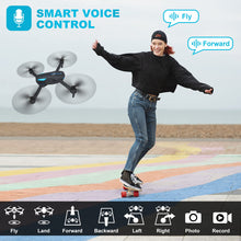 Load image into Gallery viewer, Drone with 1080P Camera for Beginners and Kids, Foldable Remote Control Quadcopter with Voice Control, Gestures Selfie, Altitude Hold
