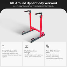 Load image into Gallery viewer, BalanceFrom Multi-Function Dip Stand Dip Station - Red
