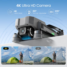 Load image into Gallery viewer, Drones with Camera for Adults 4k, Under 250g, FPV RC Quadcopter with Brushless Motors, 5GHz Transmission
