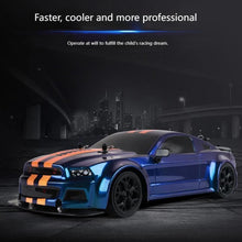 Load image into Gallery viewer, RC Drift Car, 1:14 4WD 30KM/H High Speed RC Racing Car, 2.4GHz Remote Control, LED Lights, 2 Batteries, Race &amp; Drift Tires for Kids &amp; Adults (Blue)
