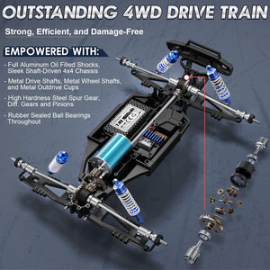1/12 Scale Brushless RC Cars 903A, 4X4 Off-Road RC Monster Truck with Fast Remote Control of 55KM/H Top Speed