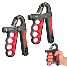 Load image into Gallery viewer, Hautrely 2PCS Hand Gripper Strengthener, 11-220LB Adjustable Resistance Grip Strength Trainer with Counter, Forearm Exerciser for Injury Recovery and Muscle Building (Red)
