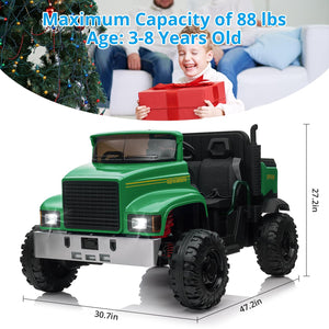 Ride On Car for Kids Baby Car with Remote Control Electric UTV Vehicles with Dump Bed, 24V Kids Electric Car, Green