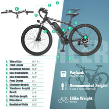 Load image into Gallery viewer, Electric Bike for Adults, Peak 750W Ebike, 3H Fast Charge, 55 Miles, 22MPH Electric Bicycle, 48V 499Wh Battery
