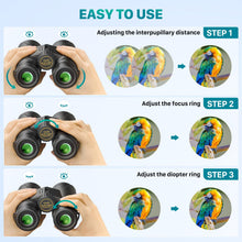 Load image into Gallery viewer, Kylietech 12x42 Binoculars BAK4 FMC Lens Waterproof Fogproof Phone Adapter
