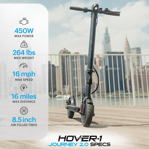 Foldable Electric Scooter for Adults with 300W Brushless Motor, 16 mph Max Speed, 8.5” Air-Filled Tires and 16 Mile Range