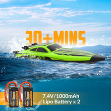 Load image into Gallery viewer, Brushless RC Boats for Adults, 30+MPH Fast Remote Control Boat with 2 Rechargeable Batteries for Lakes, 30+ Mins

